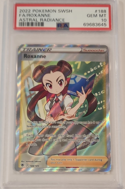 Pokemon 2022 Roxanne 188/189 SWSH10 Astral Radiance Full Art Holo PSA 10 - Image 1