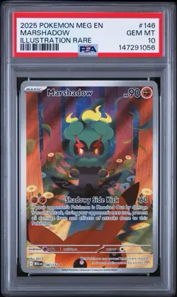 2025 POKEMON MEG EN-MEGA EVOLUTION MARSHADOW ILLUSTRATION RARE #146 PSA 10 🔥 - Image 1