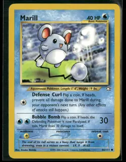 Marill 66/111 Common Neo Genesis Pokemon Moderately Played - Image 1
