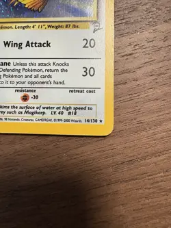 Rare Holo Pigeot 14/130 Base Set 2 WOTC Pokemon Card NM - Image 3