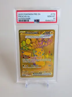 2025 POKEMON PRE EN-PRISMATIC EVOLUTIONS #179/131 PIKACHU ex HYPER RARE PSA 10 - Image 1