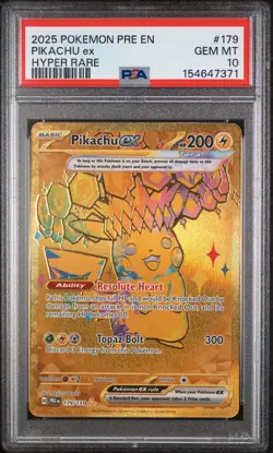 2025 POKEMON PRE EN-PRISMATIC EVOLUTIONS #179/131 PIKACHU ex HYPER RARE PSA 10 - Image 3