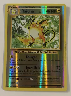 Pokemon TCG XY Evolutions Raichu Reverse Holo 36/108 Rare Card 2016 LP - Image 1