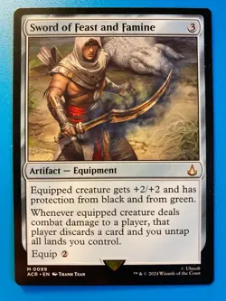 MTG 1x Sword of Feast and Famine # 99 Universes Beyond: Assassin's Creed x1 NM - Image 1