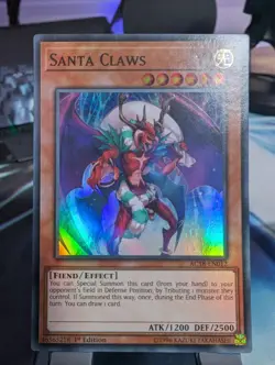 YuGiOh! Santa Claws AC18-EN012 Super Rare 1st Ed - Image 1