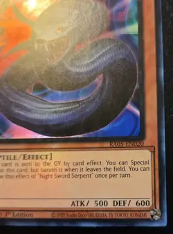 Night Sword Serpent RA05-EN020 1st Ed. Super Rare Rarity Collection V Yu-Gi-Oh! - Image 5