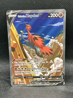 Pokemon TCG SWSH Chilling Reign - Galarian Zapdos V ALT ART 174/198 - Image 1