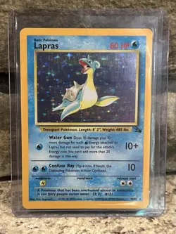 Pokemon TCG Lapras Fossil 10/62 Holo 1999-2000 Wizards Base Set Copyright... - Image 1