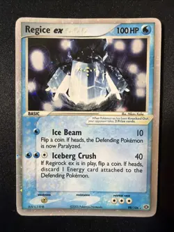 Pokemon Regice ex 98/106 EX Hidden Legends Ultra Rare 2005 Basic 100 HP Holo - Image 1