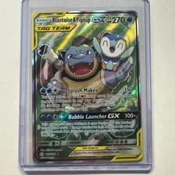 Blastoise & Piplup GX TAG TEAM Alt Full Art Holo 215/236 - Image 1