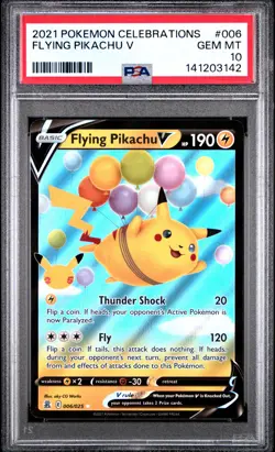 2021 POKEMON CELEBRATIONS #006 FLYING PIKACHU V PSA 10 - Image 1