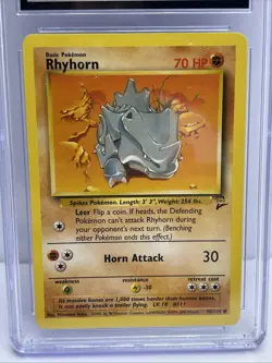 Rhyhorn 90/130 - VINTAGE WOTC Pokemon - BASE SET 2 CGC Near Mint+ 7.5 - Image 2