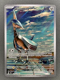 Pokemon TCG Skarmory 209/191 SV08: Surging Sparks Illustration Rare Holo Card - Image 1