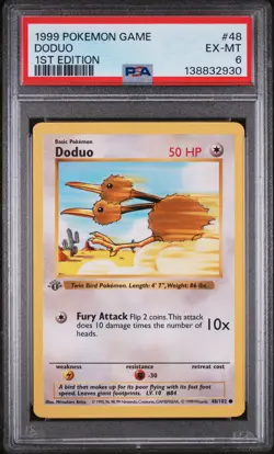 1999 POKEMON GAME 1ST EDITION #48 DODUO PSA 6 - Image 1