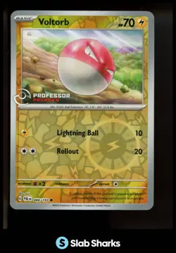 2023 POKEMON PALDEA EVOLVED #066/193 VOLTORB PROFESSOR PROGRAM REVERSE HOLO - Image 1