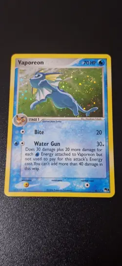 2006 Pokemon Vaporeon Pop Series 3 Holo Rare 6/17 With Swirl - Image 1