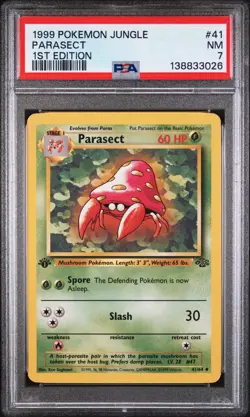 1999 POKEMON JUNGLE 1ST EDITION #41 PARASECT PSA 7 - Image 1