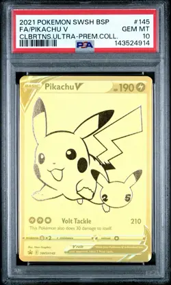 Pikachu V SWSH145 SWSH: Sword & Shield Promo Full Art Holo PSA 10 Pokemon - Image 1