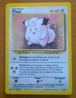 WOTC 1999 Pokemon TCG Piepi Clefairy Base Basis Set 5 102 Holo VG GOOD EXCELLENT - Image 1