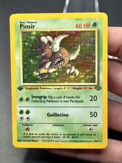 Pokemon TCG Pinsir 9/64 1st Edition Holo Rare Vintage WOTC Moderate Play READ - Image 1