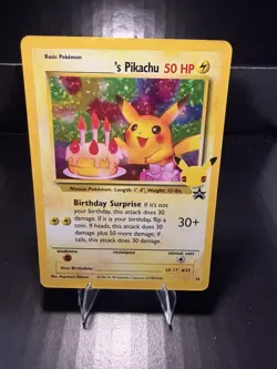 Birthday Pikachu 24 Celebrations NM 25th Anniversary Black Star Promo Pokemon - Image 1