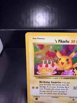 Birthday Pikachu 24 Celebrations NM 25th Anniversary Black Star Promo Pokemon - Image 2