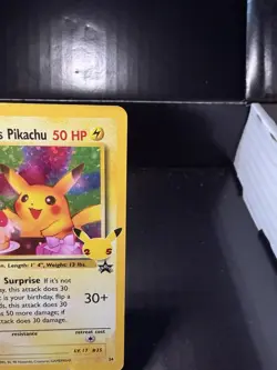 Birthday Pikachu 24 Celebrations NM 25th Anniversary Black Star Promo Pokemon - Image 3
