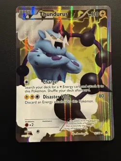 Pokemon Thundurus Emerging Powers Ultra Rare Full Art Holo 97/98 (2011) - Image 1
