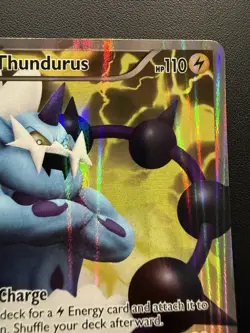 Pokemon Thundurus Emerging Powers Ultra Rare Full Art Holo 97/98 (2011) - Image 3