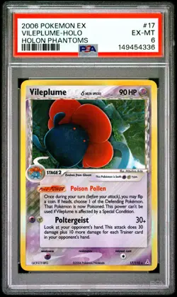 2006 Pokemon Vileplume (Delta Species) 17/110 HOLO Holon Phantoms PSA 6 - Image 1