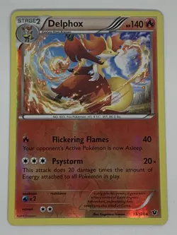 Delphox 13/124 Reverse Holo Rare Fates Collide 2016 Pokemon Card NM - Image 1