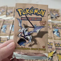 Pokemon Card - 25x Huge Fossil 1st Edition EMPTY Pack Arts WOTC 1999 - Image 2