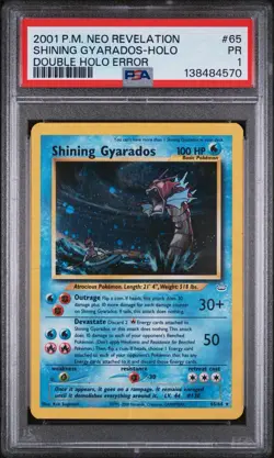 Shining Gyarados 65/64 - PSA 1 - Double Holo Error Neo Revelation - Pokemon Card - Image 1