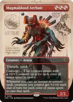 x1 Magmablood Archaic - Foil - Borderless R MTG Secrets of Strixhaven M/NM, Engl - Image 1