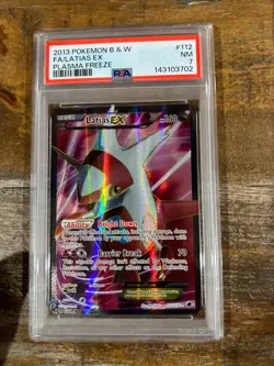 POKEMON 2013 Black White Plasma Freeze Full Art LATIAS EX #112 PSA 7 RARE - Image 1