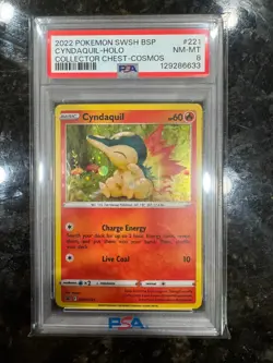 Cyndaquil - PSA 8 (MC) - Black Star Promo SWSH221 Cosmos Holo Pokemon Card - Image 3