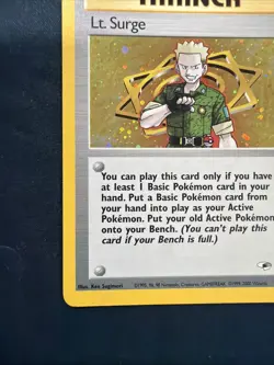 Lt. Surge 17/132 - Gym Heroes Unlimited - Holo Rare Trainer - WOTC Pokemon NM - Image 5