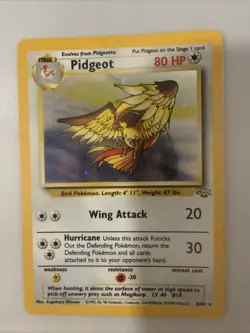 Pidgeot 8/64 Holo Rare Jungle Pokemon DAMAGED - Image 1