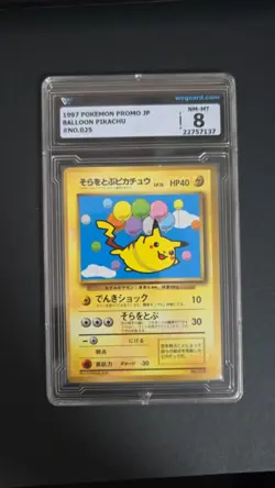 1997 POKEMON PROMO JP BALLOON PIKACHU #NO.025 wcg 8 ≈ psa - Image 1