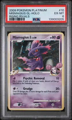 2009 POKEMON PLATINUM RISING RIVALS #10 MISMAGIUS GL-HOLO PSA 6 - Image 1