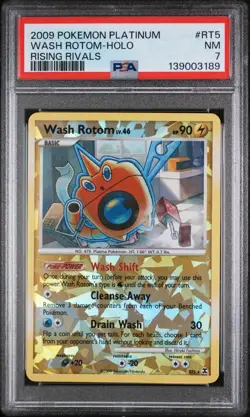 2009 POKEMON PLATINUM RISING RIVALS #RT5 WASH ROTOM-HOLO PSA 7 - Image 1
