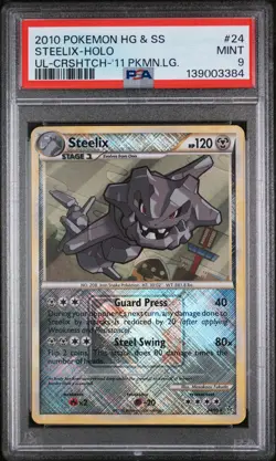 2010 POKEMON HEARTGOLD & SOULSILVER UNLEASHED #24 STEELIX-HOLO PSA 9 - Image 1