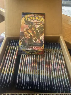 Lot of 30 Pokemon TCG SWORD AND SHIELD Base Set Booster Packs Unweighted Sealed - Image 1