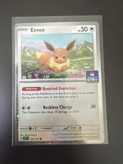 Pokemon TCG Surging Sparks Asia Exclusive Eevee 143/191 TCG Gym Promo - Image 1