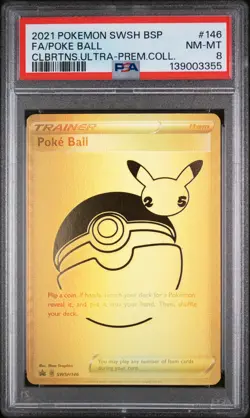 2021 POKEMON SWSH BLACK STAR PROMO #146 FULL ART/POKE BALL PSA 8 - Image 1