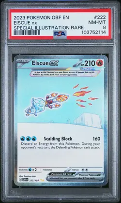 2023 POKEMON OBF EN-OBSIDIAN FLAMES SPECIAL ILLUSTRATION RARE EISCUE EX PSA 8 - Image 1