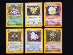 Pokemon Base Set Holo Lot Zapdos Nidoking Ninetales Hitmonchan Clefairy WOTC - Image 1