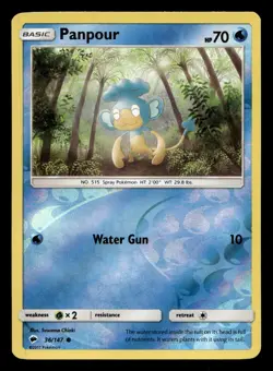 Panpour 36/147 Common Burning Shadows Reverse Holo Pokemon NM - Image 1