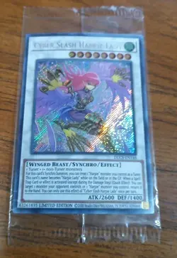 YUGIOH CYBER SLASH HARPIE LADY DLCS-EN148 SECRET LIMITED EDITION SEALED - Image 1