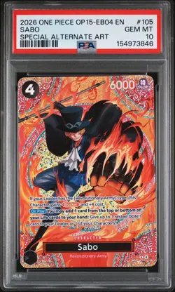 2026 ONE PIECE OP15 EB04 EN KAMI'S ISLAND P-105 SABO SP PSA 10 - Image 2